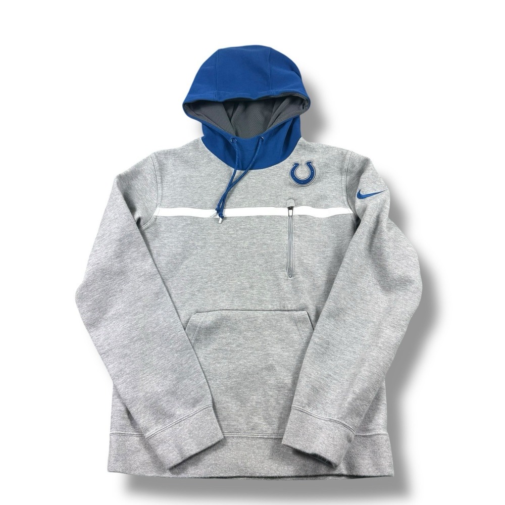 Nike NFL Indianapolis Colts Gray/Blue Embroidered Pullover Sweatshirt Mens S EUC